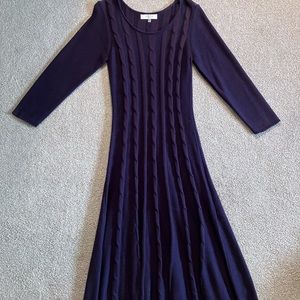 Kasper, M, deep purple sweater dress